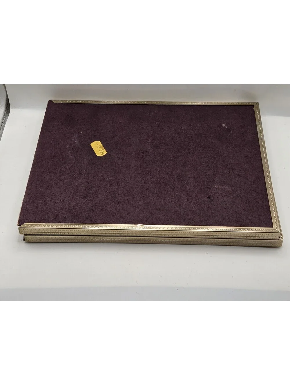 Vintage Gold Tone Metal Double 8x10 Picture Frame Bi Fold Hinged MCM Desktop